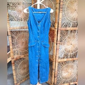 ABS Blue Label Blue 100% Cotton Denim Button-Down Dress_6
